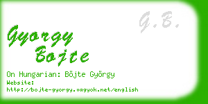 gyorgy bojte business card
