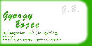 gyorgy bojte business card